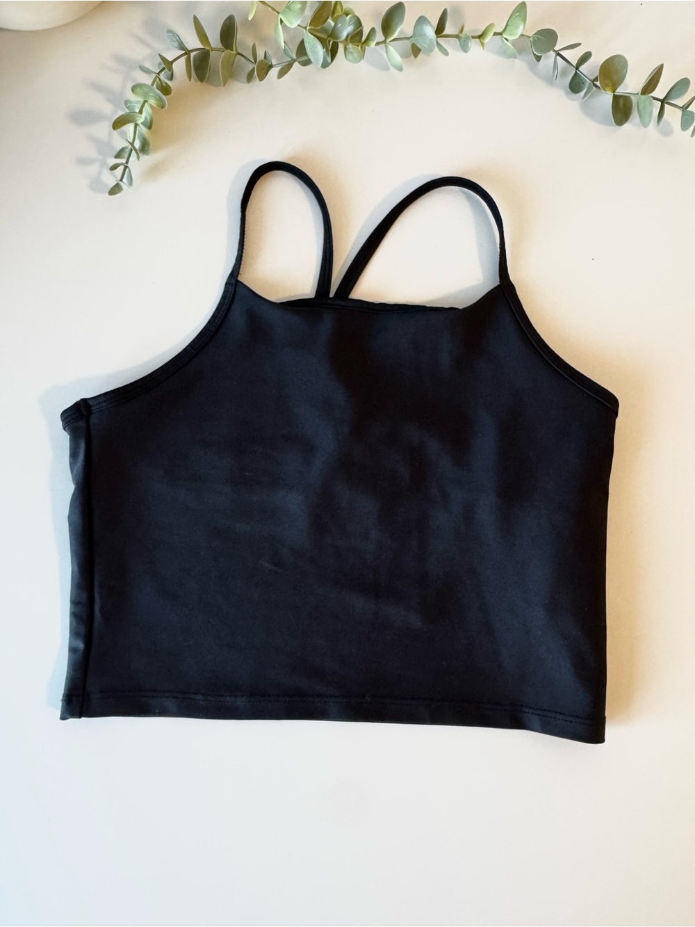 Old Navy Active PowerSoft Girls Black Athletic Crop Tank Top Size L 10-12